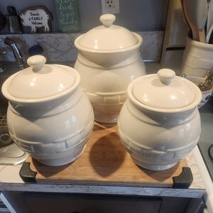 3 pcs longaberger canister set
